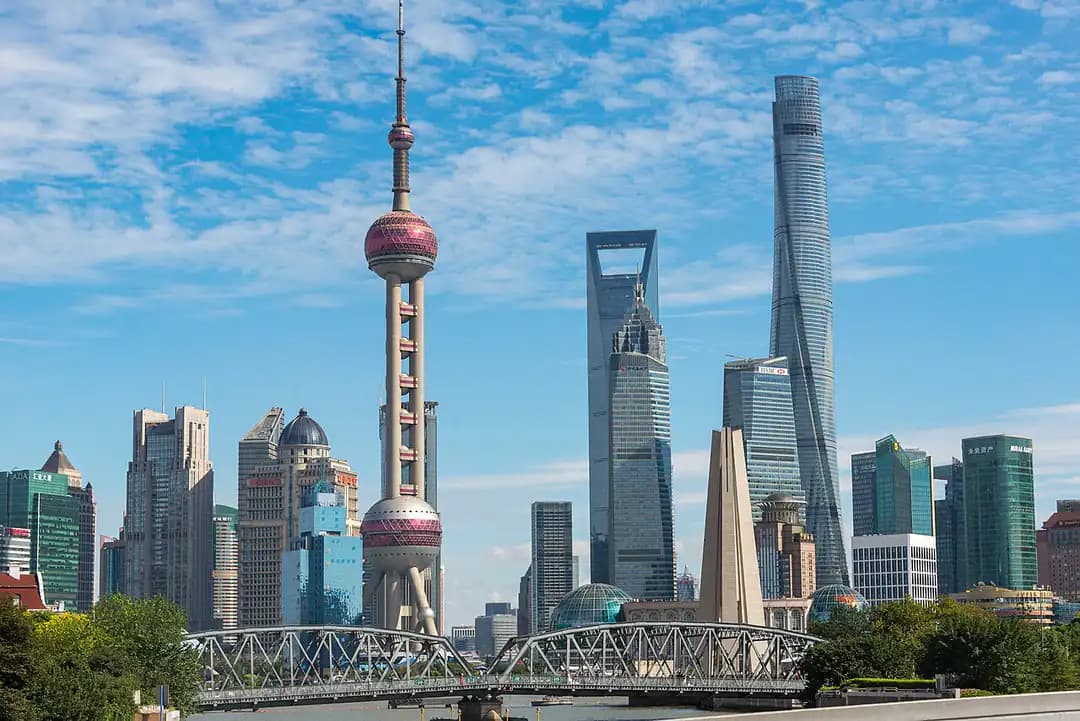 Huangpu Park and the Pudong skyline in Shanghai
