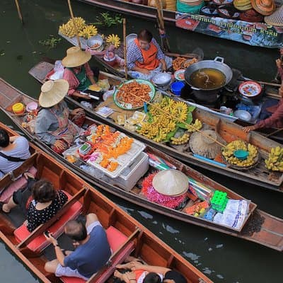 Tour de medio día por el mercado flotante y el mercado ferroviario desde Bangkok