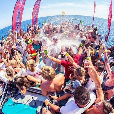 Ibiza Boat Party 3 Hour All Inclusive Drinks and DJ and Swim Stop