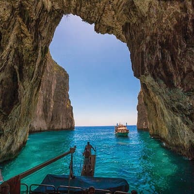Paxos Antipaxos Blue Caves (Lakka Village) from Corfu