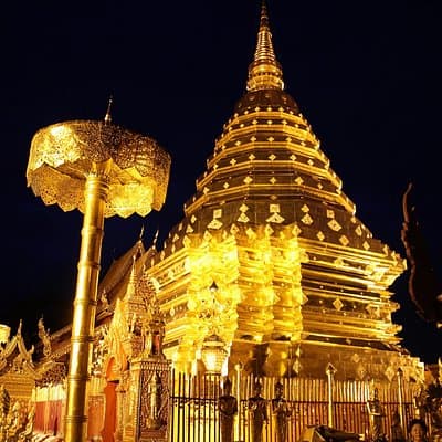 Chiang Mai: Best Seller! Doi Suthep & Wat Umong Night Tour