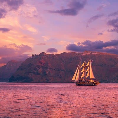 Santorini Volcano Sunset Cruise with Dinner