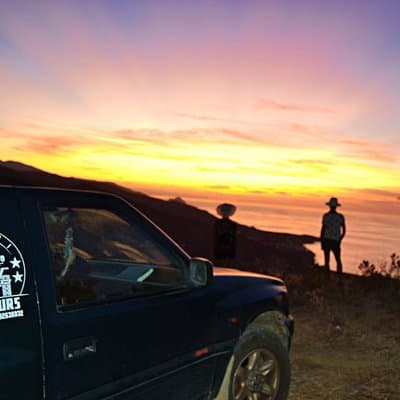 Sunset with BBQ by jeep