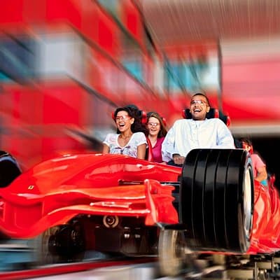 Abu Dhabi Mosque & Ferrari World From Dubai