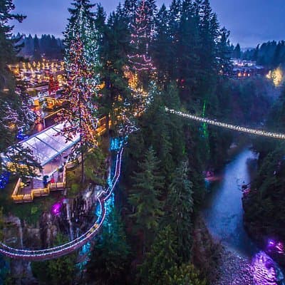 Vancouver City Tour & Capilano Suspension Bridge Canyon Lights