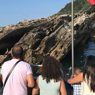 Boat by the Bay and Santa Clara Island in Donostia San Sebastian