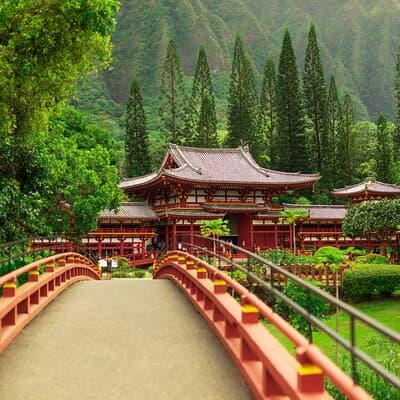 Oahu Majestic Circle Island Tour with Waimea Falls and Byodo Inn