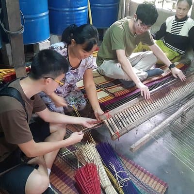 Trà Quế vegetables farmingvillage on Motorcycle,making Mats,Lunch