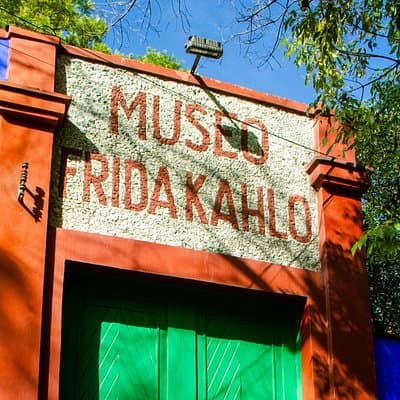 Entrance to the Frida Kahlo museum with Written Digital Guide