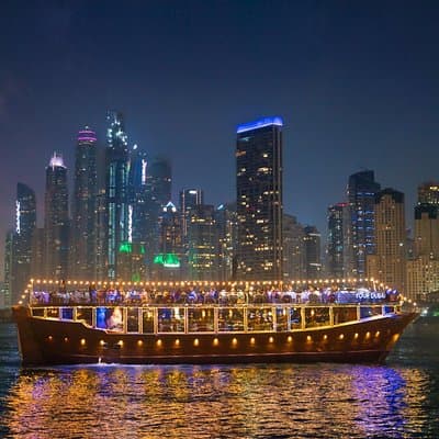 Dubai Marina: Luxury Dhow Dinner Cruise with Hotel Transfer