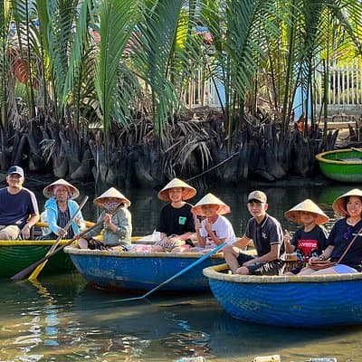 HOI AN Biking Vegetable Village, Basket Boat, Coconut Forest