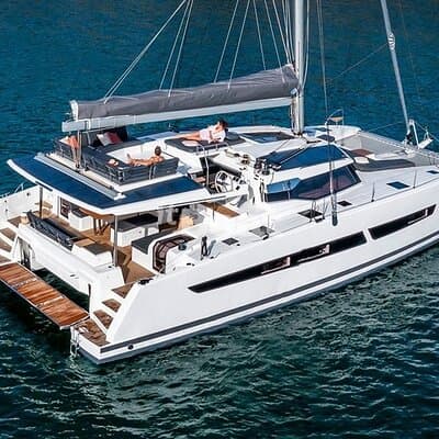 Mykonos: Brand-New Catamaran Cruise with Meal, Drinks & Transport