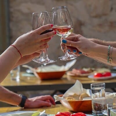 Wine and food tasting in the traditional winery