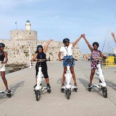 Explore the new town and the medieval town of Rhodes on scooters - 3 hours