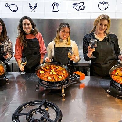 Paella-Kochkurs, Weinprobe und Zentralmarkt in Valencia