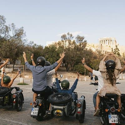 VIP Private Guided Tour of Athens Acropolis & Plaka in a Sidecar