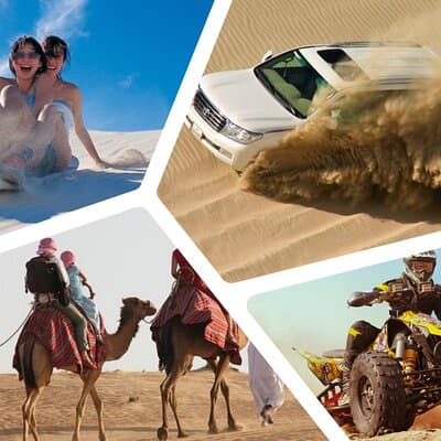 Doha Safari Dune Bashing Camel Ride Sandboarding ATV Option