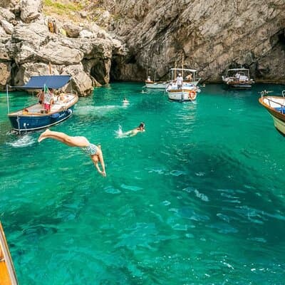 From Sorrento: Positano & Amalfi Coast Boat Tour with Pick Up