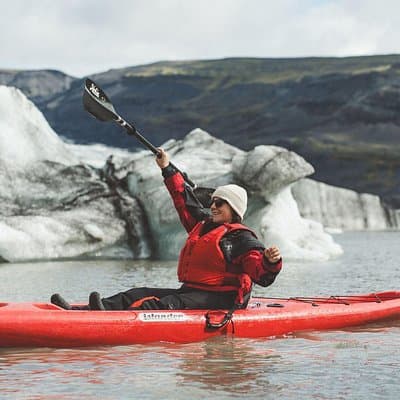 Kayaking on the Sólheimajökull Glacier Lagoon