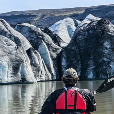 Kayaking on the Sólheimajökull Glacier Lagoon