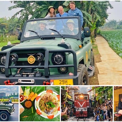 Tour en Jeep del Ejército de Turismo de Comida y Cultura de Hanói
