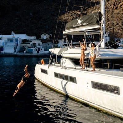 Half Day Premium Catamaran Cruise in Santorini including Oia