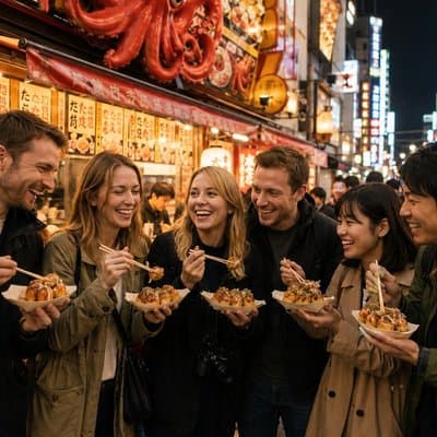 Osaka Food Walk: Dotonbori St. to Kuromon Kitchen (Incl. Food)