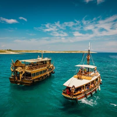 Medulin: All-Inclusive Pirate Boat Tour to Kamenjak Cave & Levan