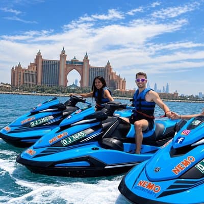 1h Jet Ski to Burj Al Arab & Atlantis + Ice Cream, Photos, Videos