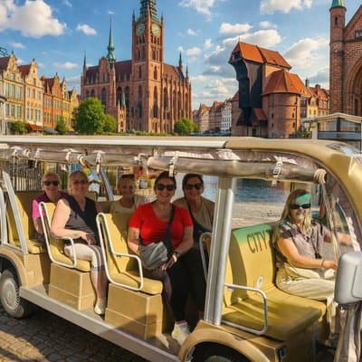 Gdansk: 2H City Sightseeing Tour LIVE GUIDED by Buggy/Golf cart