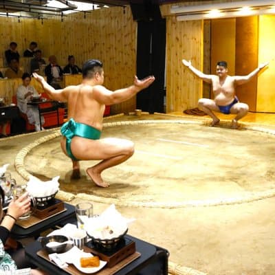 Tokyo Sumo Entertainment Show with Chicken Hot Pot and Geisha
