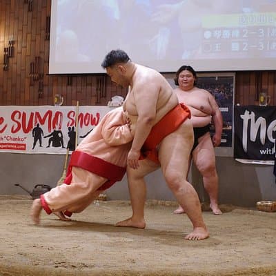 the SUMO show - Sumo & Dining Experience at Dosukoi Tanaka Tokyo